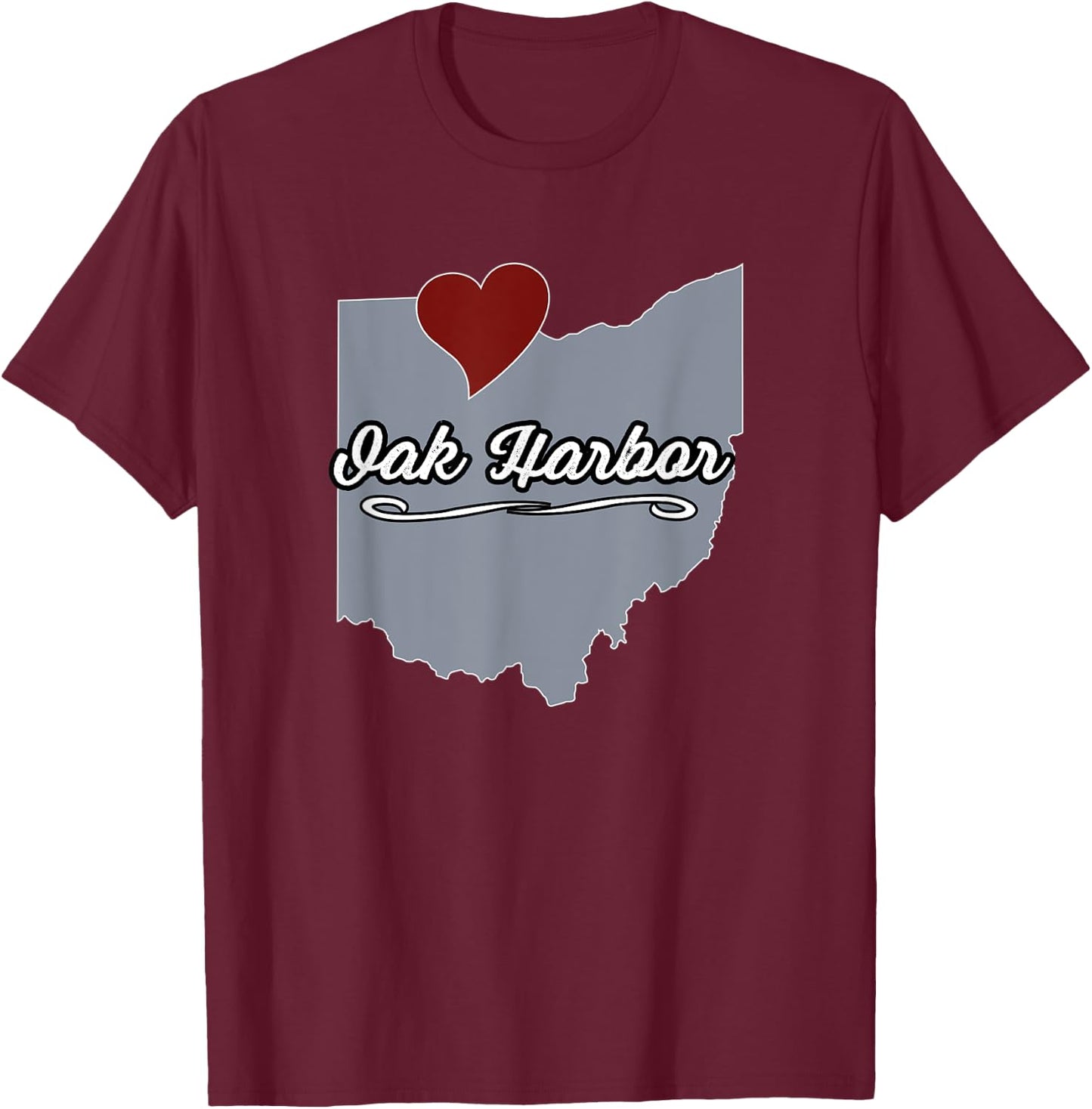 Oak Harbor - Ohio | OH City State USA - Cute Souvenir T-Shirt - T-Shirt | Maroon