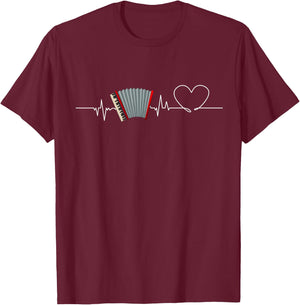 Love Accordion women Shirt Accordion Lovers kids and girls T-Shirt - T-Shirt | Maroon