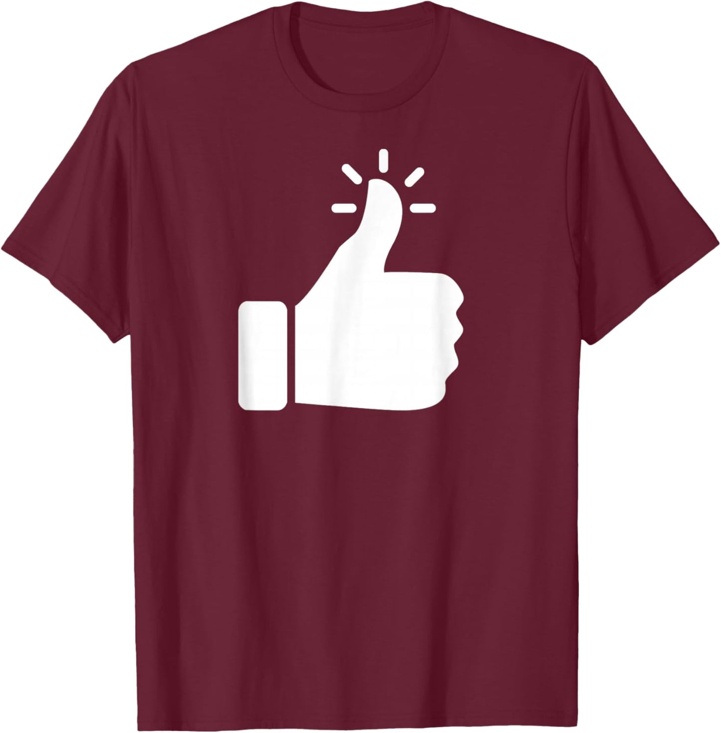 Likeable Thumbs Up Clothing | Funny & Cute Like Button T-Shirt - T-Shirt | Maroon