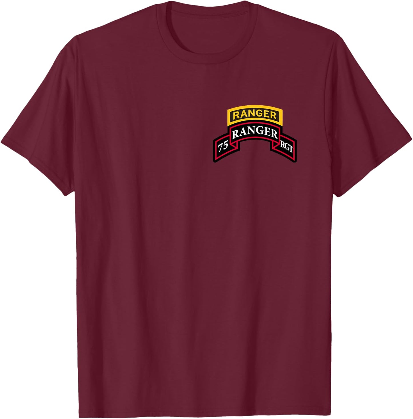 Army Ranger - 75th Ranger Scroll & Tab for Boys, Girls, Kids T-Shirt - T-Shirt | Maroon