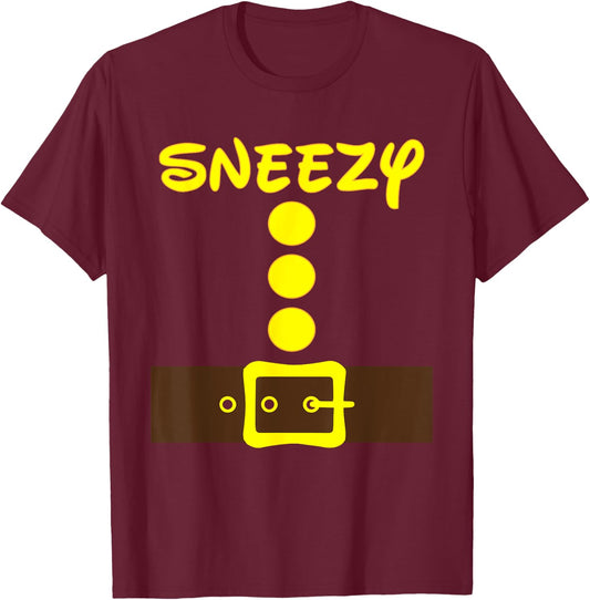 Dwarf Easy Halloween Costume Men Women Kids Matching Group T-Shirt - T-Shirt | Maroon