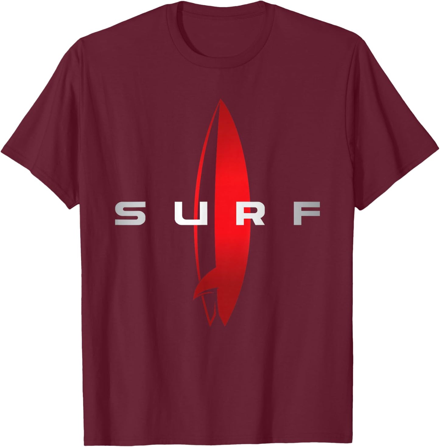 Surf - Beach Surfing Surfboarding Beach Surfboard Surfers Men Women Kids T-Shirt - T-Shirt | Maroon