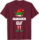 The Manager Elf Squad Family Matching Christmas Xmas T-Shirt - T-Shirt | Maroon