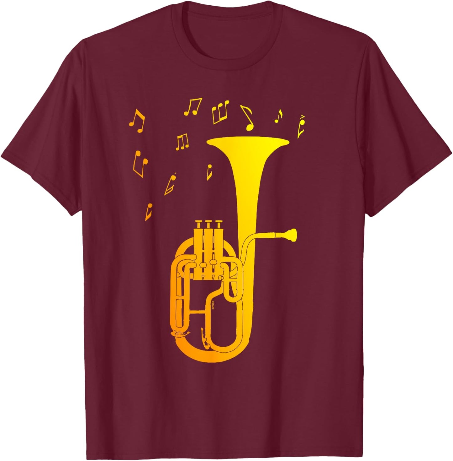 Simple Art for Brass Band An Alto Horn or Cool Tenor Horn T-Shirt - T-Shirt | Maroon
