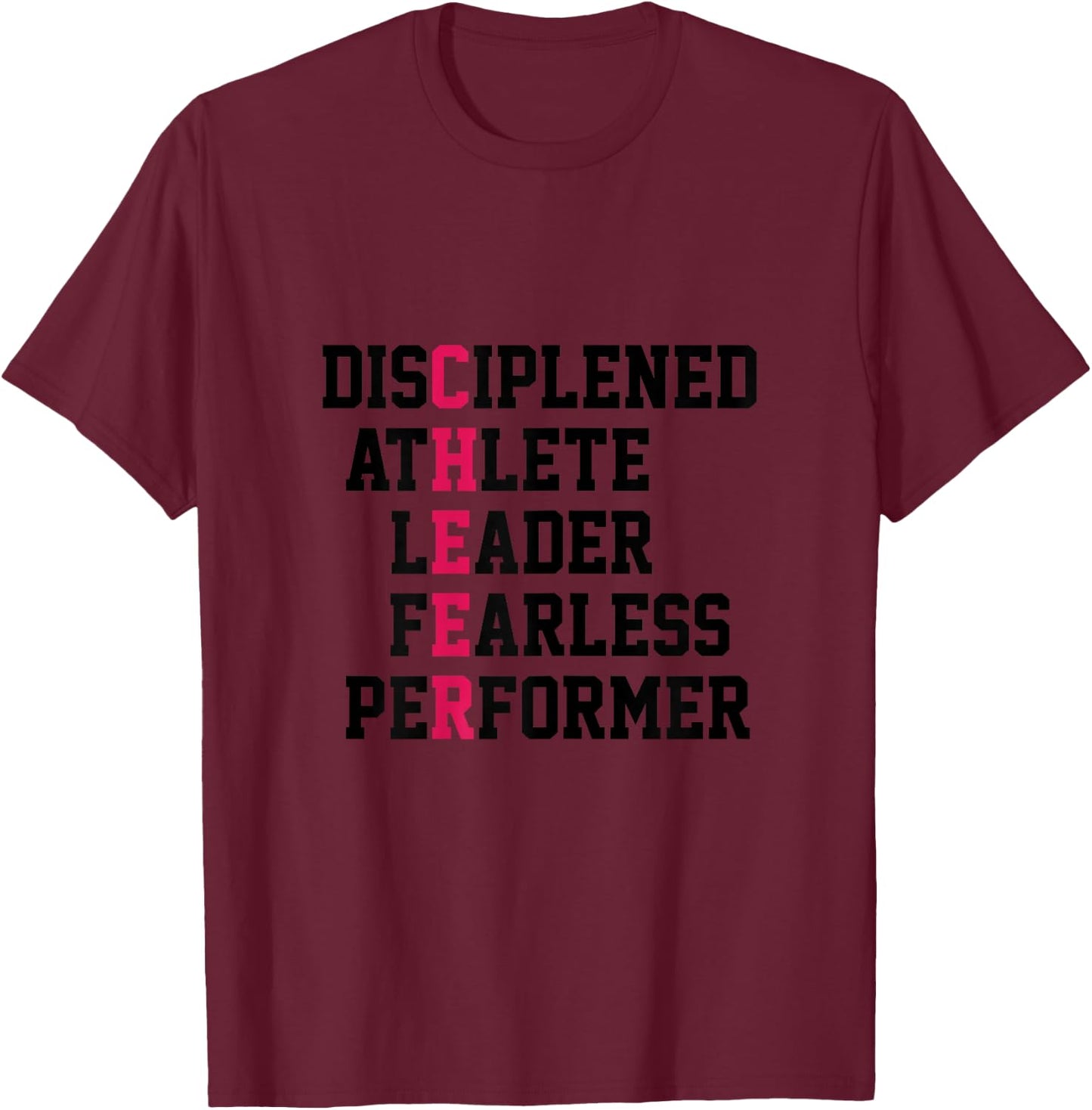 Cheer Discipline Athlete Leader Cheerleading Sports Gymnast T-Shirt - T-Shirt | Maroon