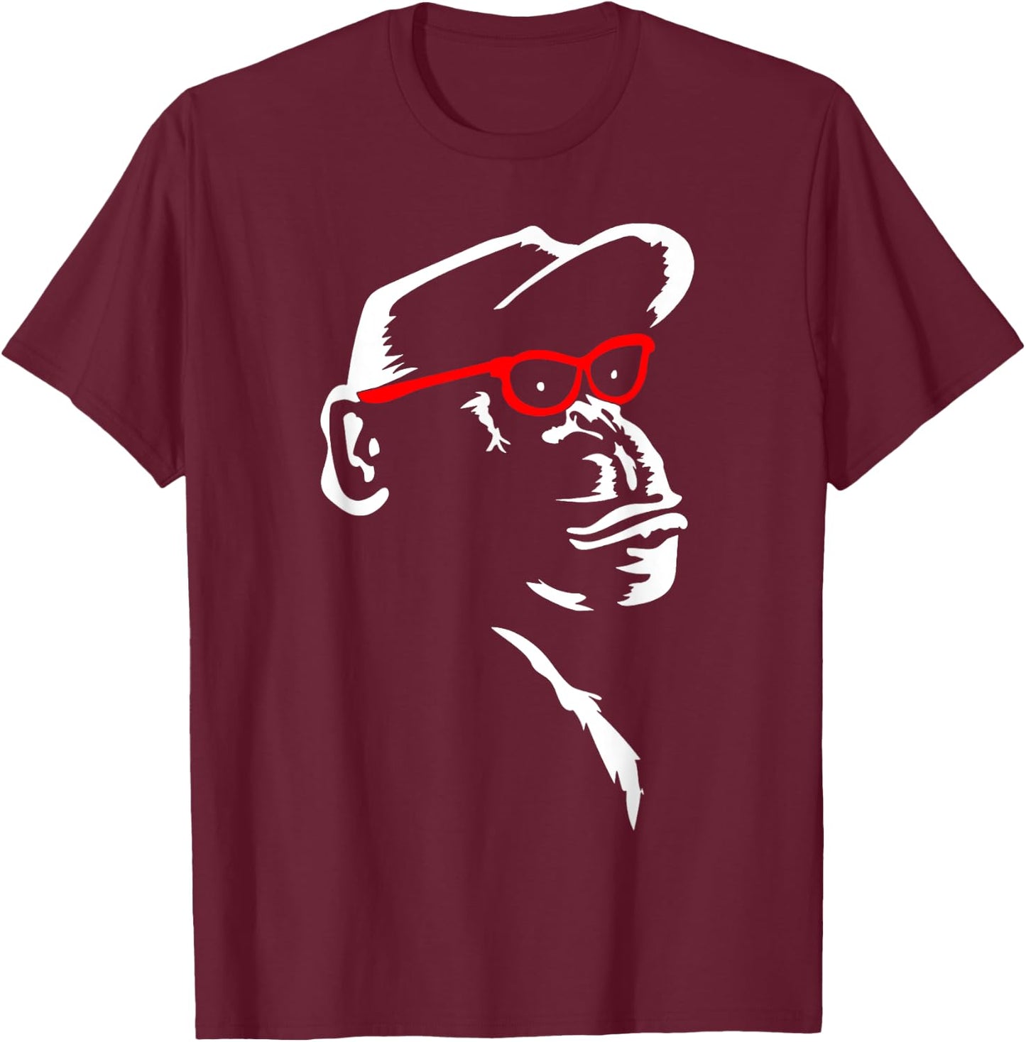 Monkey With Red Glasses Funny Animal Lover Cool T-Shirt - T-Shirt | Maroon