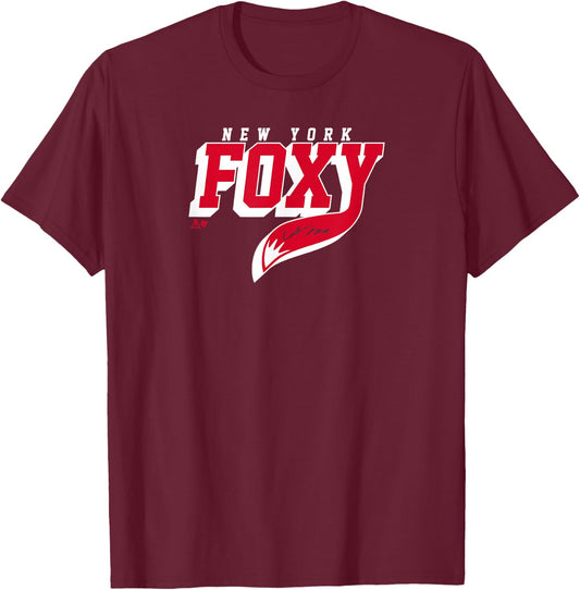 Adam Fox: Foxy - New York Hockey T-Shirt - T-Shirt | Maroon