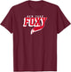 Adam Fox: Foxy - New York Hockey T-Shirt - T-Shirt | Maroon