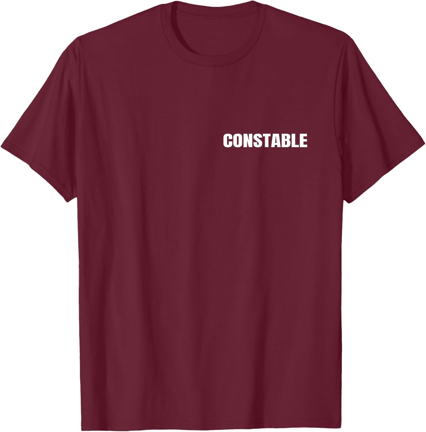 Constable WHITE FRONT AND BACK PRINT Both Sides On Duty Gear T-Shirt - T-Shirt | Maroon
