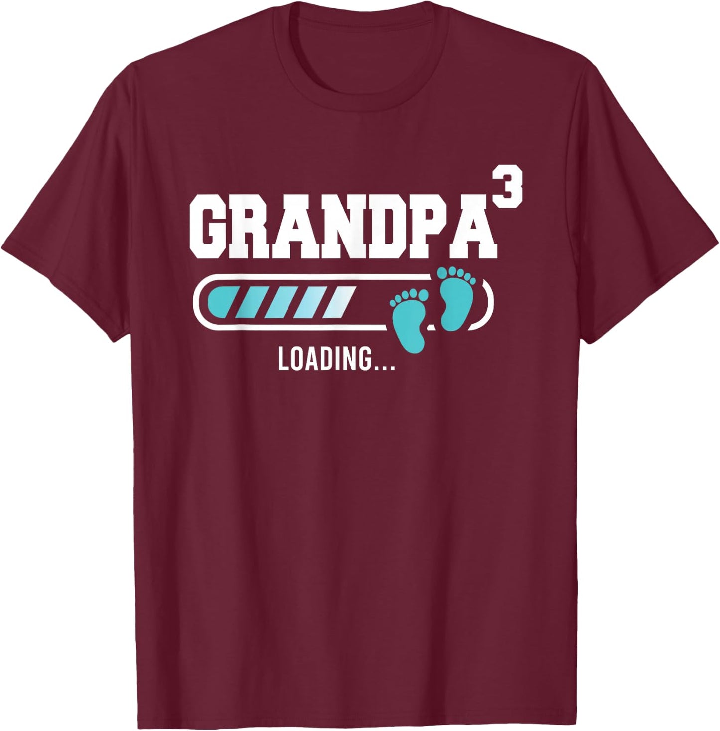 Grandpa 3 Third Time Grandpa Funny Grandpa Of Three T-Shirt - T-Shirt | Maroon