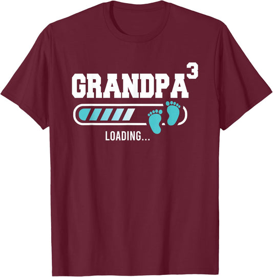 Grandpa 3 Third Time Grandpa Funny Grandpa Of Three T-Shirt - T-Shirt | Maroon