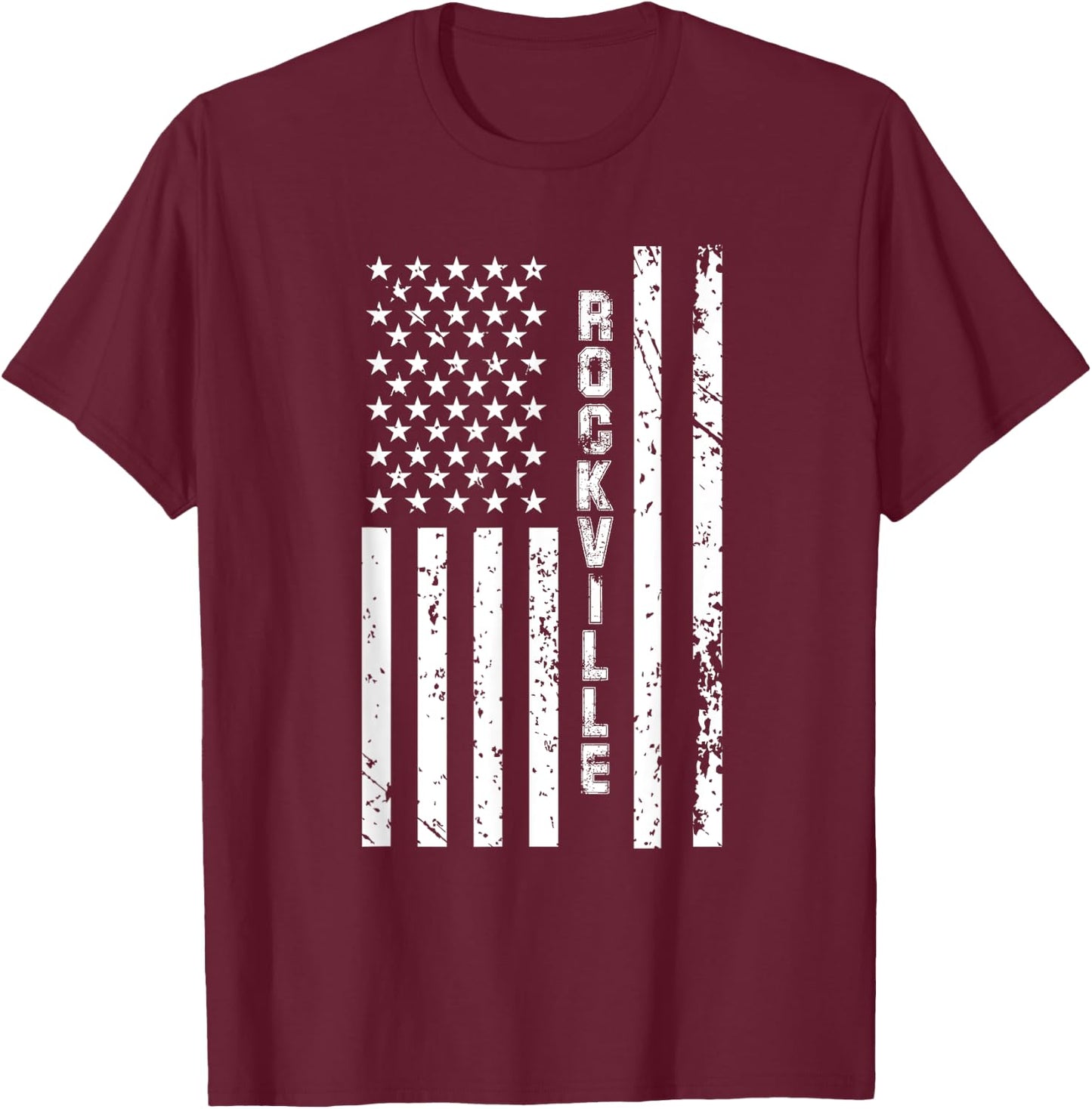 Rockville United States Patriotic American Flag Kids Men T-Shirt - T-Shirt | Maroon