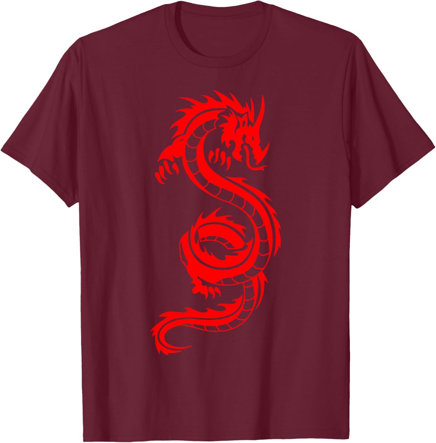 Chinese Dragon Japanese Dragon Asian Dragon T-Shirt - T-Shirt | Maroon