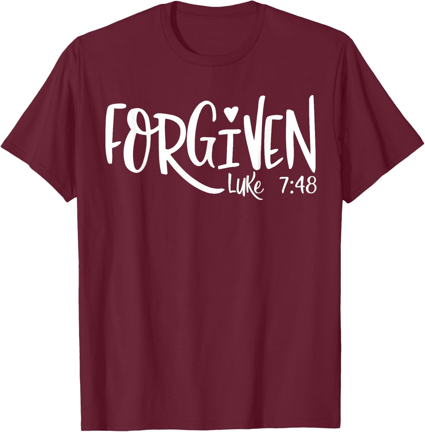Forgiven Faith Based Top Plus Size 2x Christian Bible Verse T-Shirt - T-Shirt | Maroon
