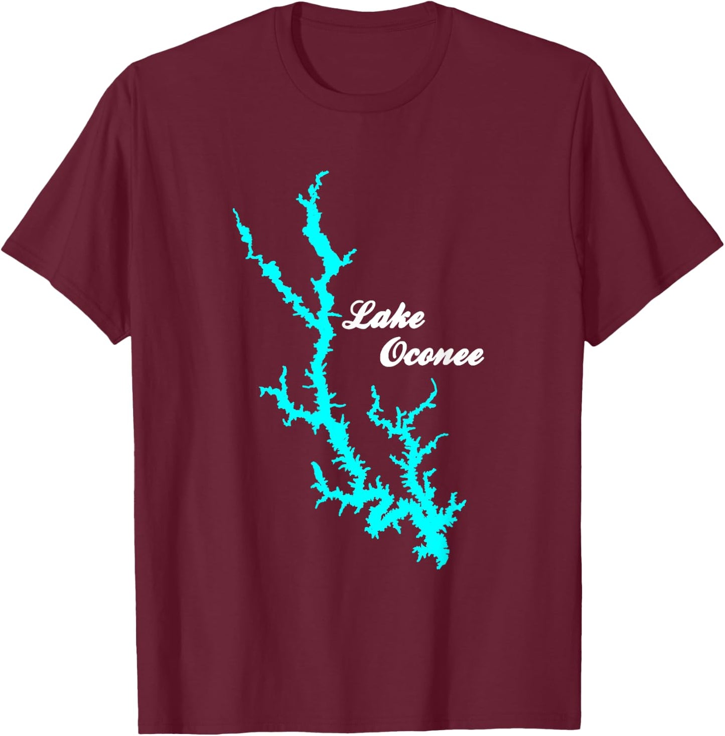 Minimalist Lake Oconee - Georgia T-Shirt - T-Shirt | Maroon