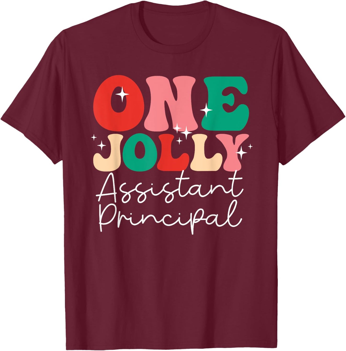 One Groovy School Family Group Holly Merry Shirts -Adults Women Kids Retro Christmas Black Small Short Sleeve T-Shirt - T-Shirt | Maroon