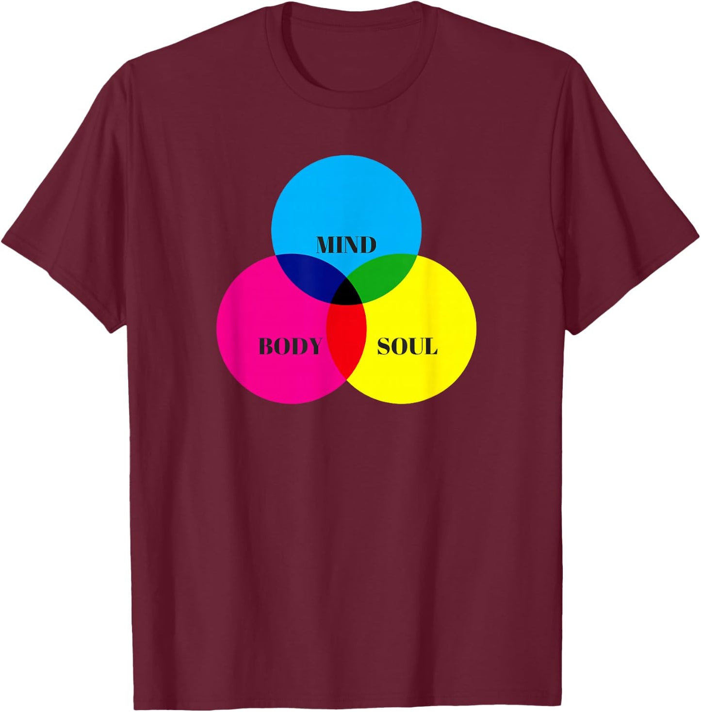 Mind Body Soul. T-Shirt - T-Shirt | Maroon