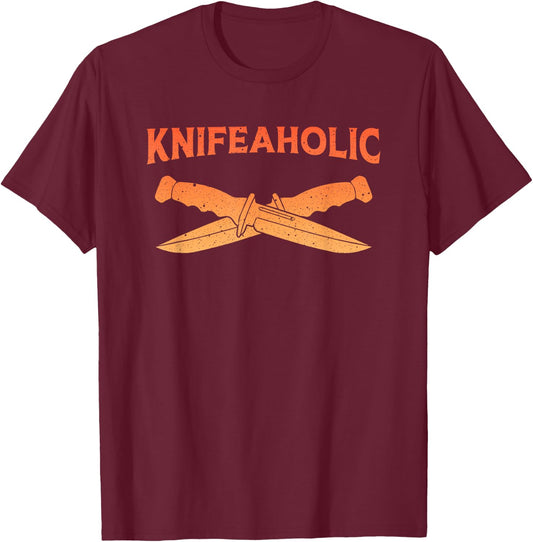 Knife Collecting Art Women Pocket Knives Blacksmith T-Shirt - T-Shirt | Maroon