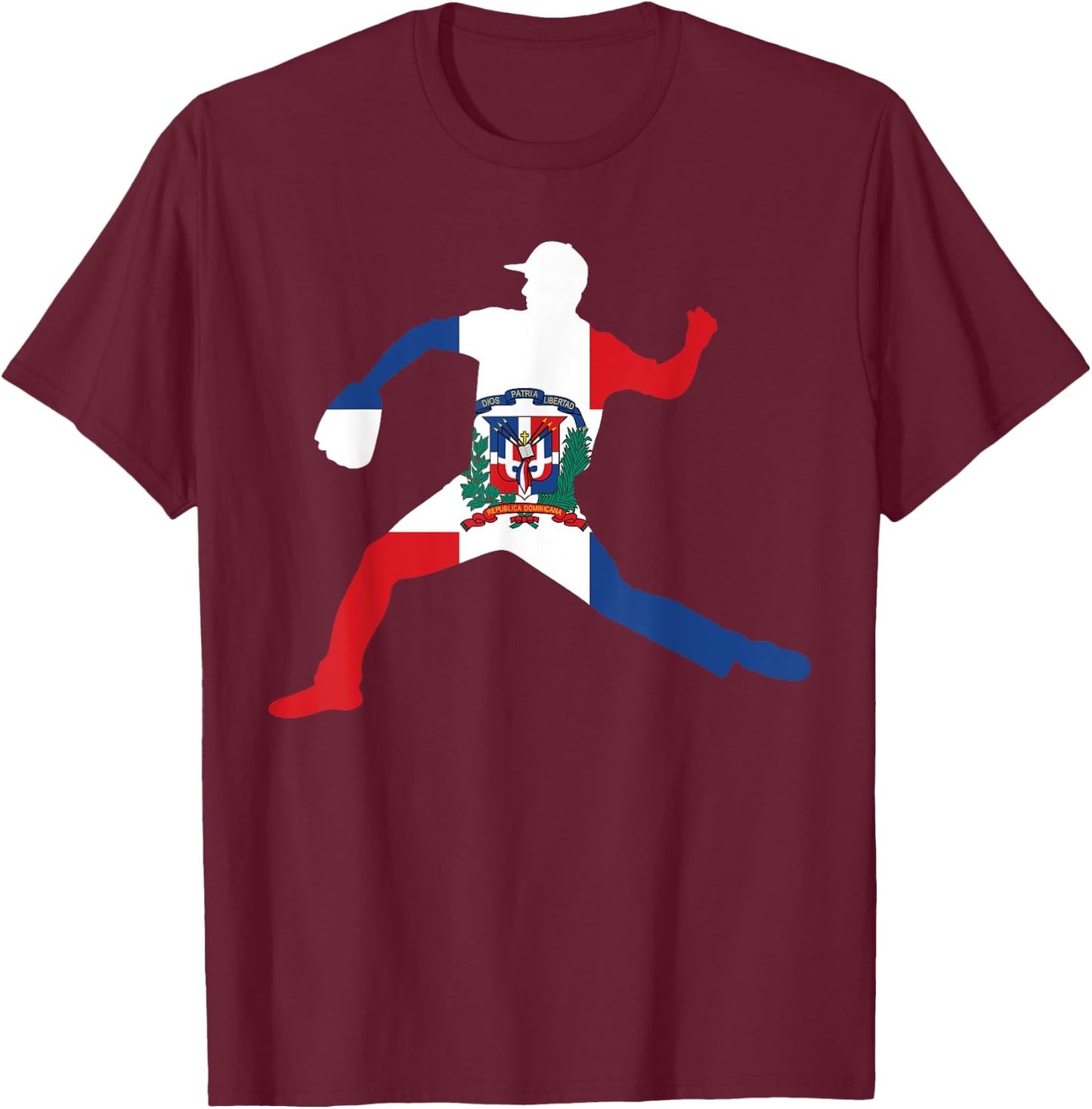 Dominican Flag - Dominican Republic Baseball T-Shirt - T-Shirt | Maroon