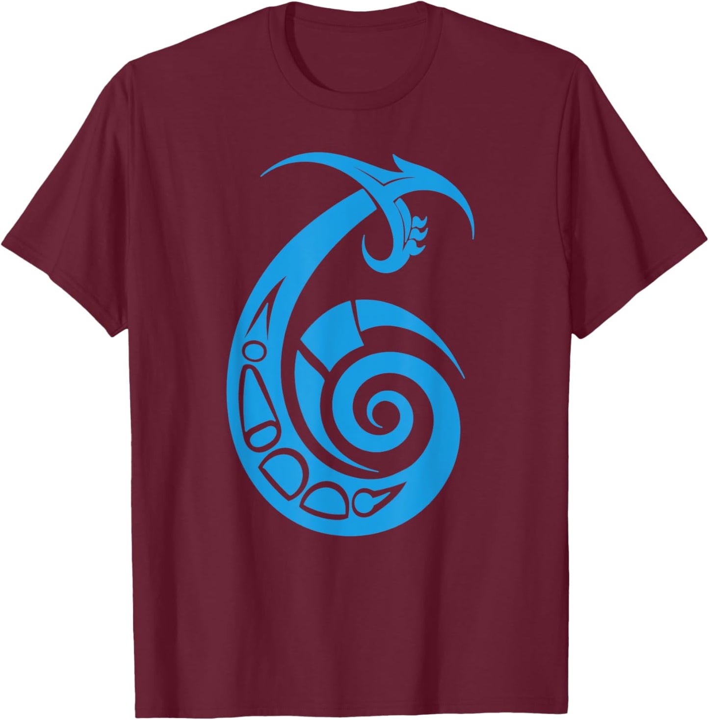 Tribal Fish Hook Shirt - Tribal Fishing - Makau Fish Hook T-Shirt - T-Shirt | Maroon