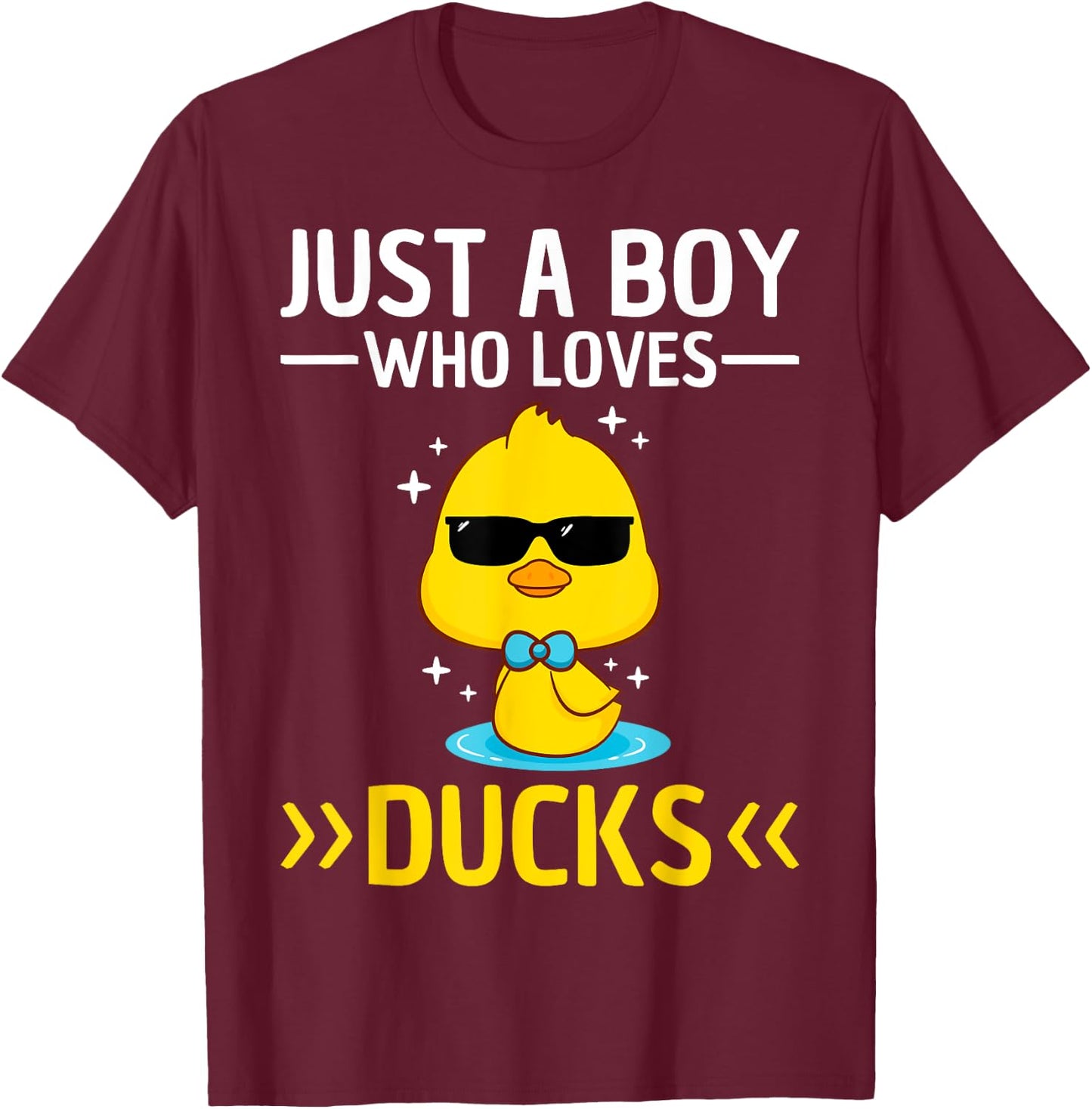 Just A Boy Who Loves Ducks Boys Kids Funny Duck Lover Duck T-Shirt - T-Shirt | Maroon
