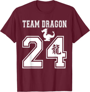 Year of the Dragon 2024 Chinese Lunar New Year Funny T-Shirt - T-Shirt | Maroon