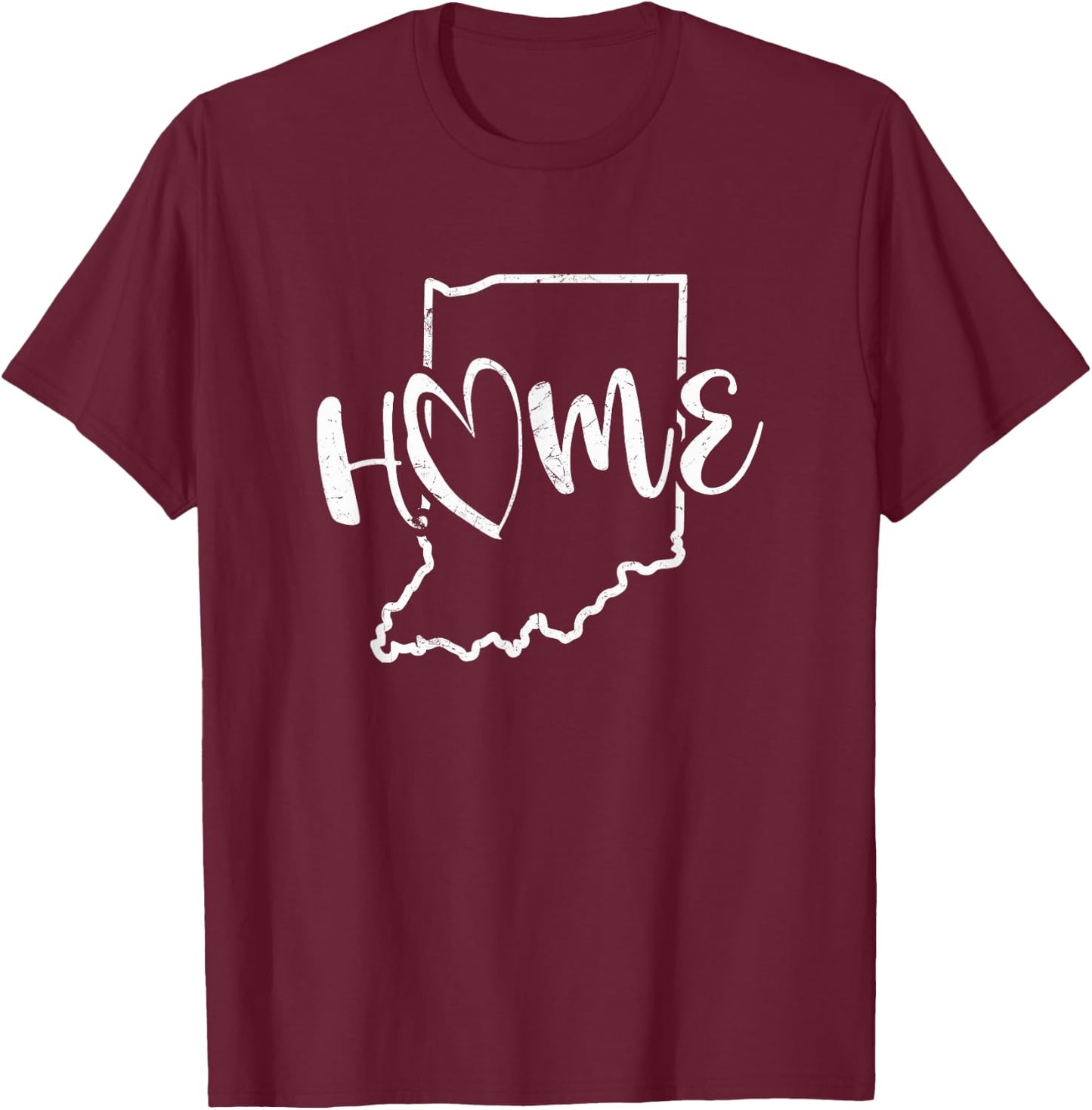Indiana State Pride Home Graphic Design, Indiana Heart T-Shirt - T-Shirt | Maroon