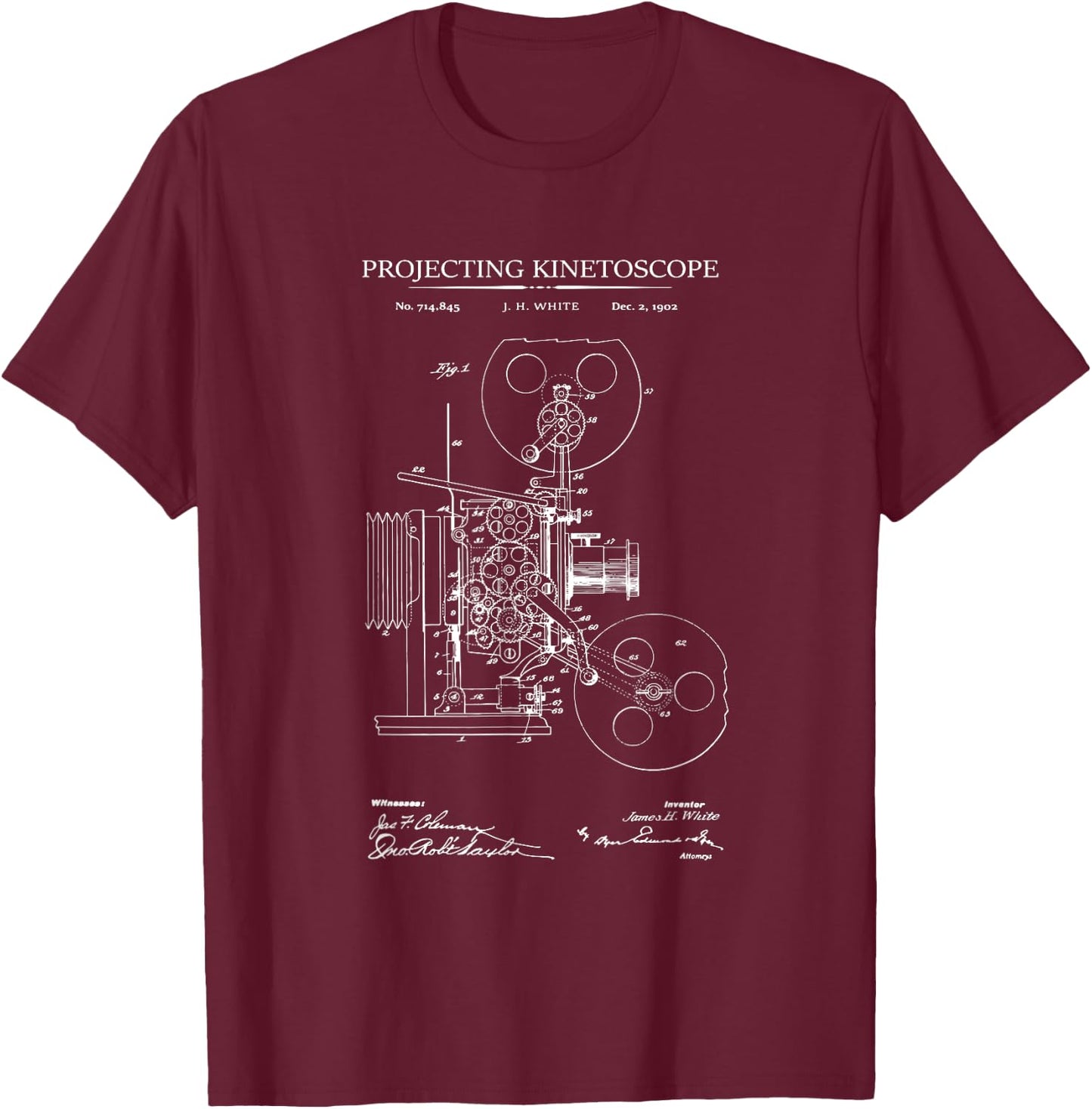 Projector patent filmmaker photography T-Shirt - T-Shirt | Maroon