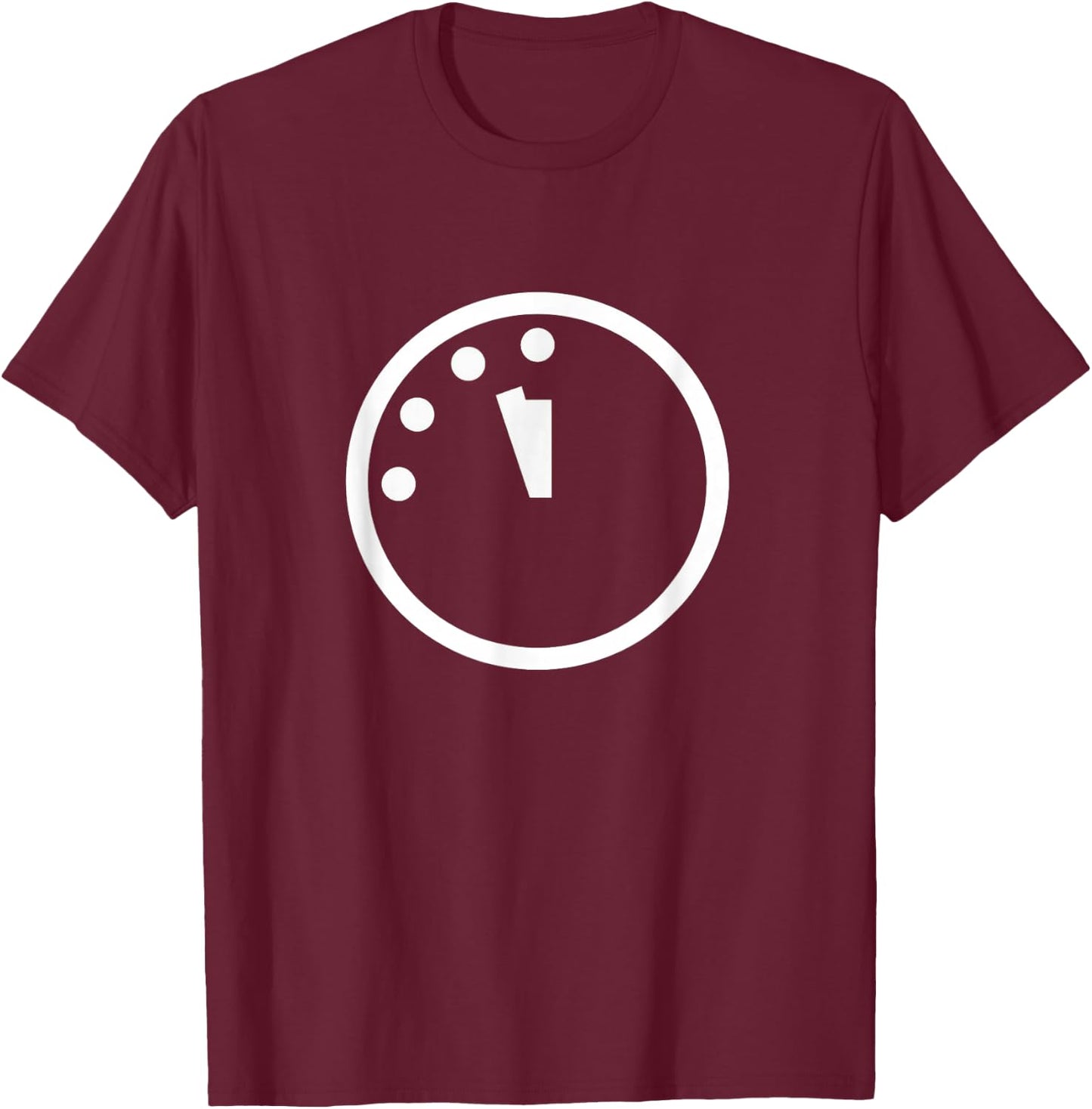 Doomsday Clock Silhouette Logo T-Shirt - T-Shirt | Maroon