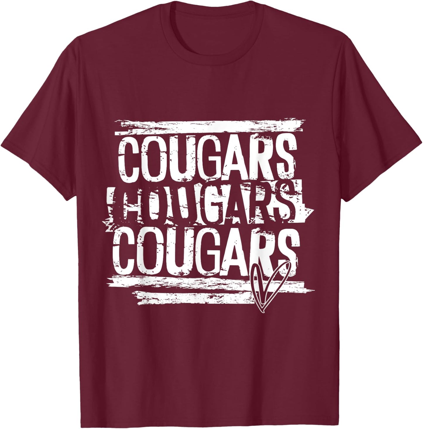 Cougars Teacher Student School Sports Fan Team Spirit Men Women Girls Kids T-Shirt - T-Shirt | Maroon