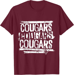 Cougars Teacher Student School Sports Fan Team Spirit Men Women Girls Kids T-Shirt - T-Shirt | Maroon