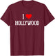 I Love Hollywood I Heart Hollywood Holiday Travel Souvenir T-Shirt - T-Shirt | Maroon