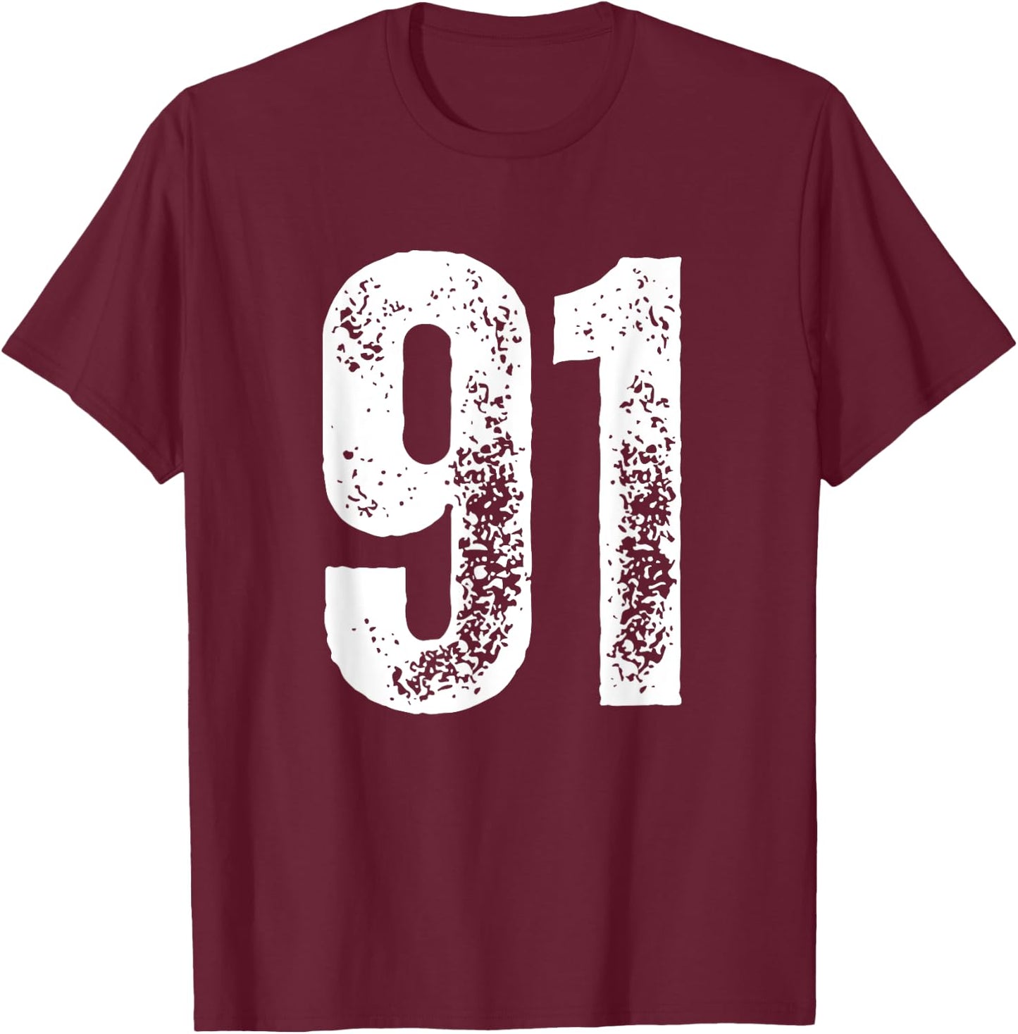 Number 91 T-Shirt - T-Shirt | Maroon