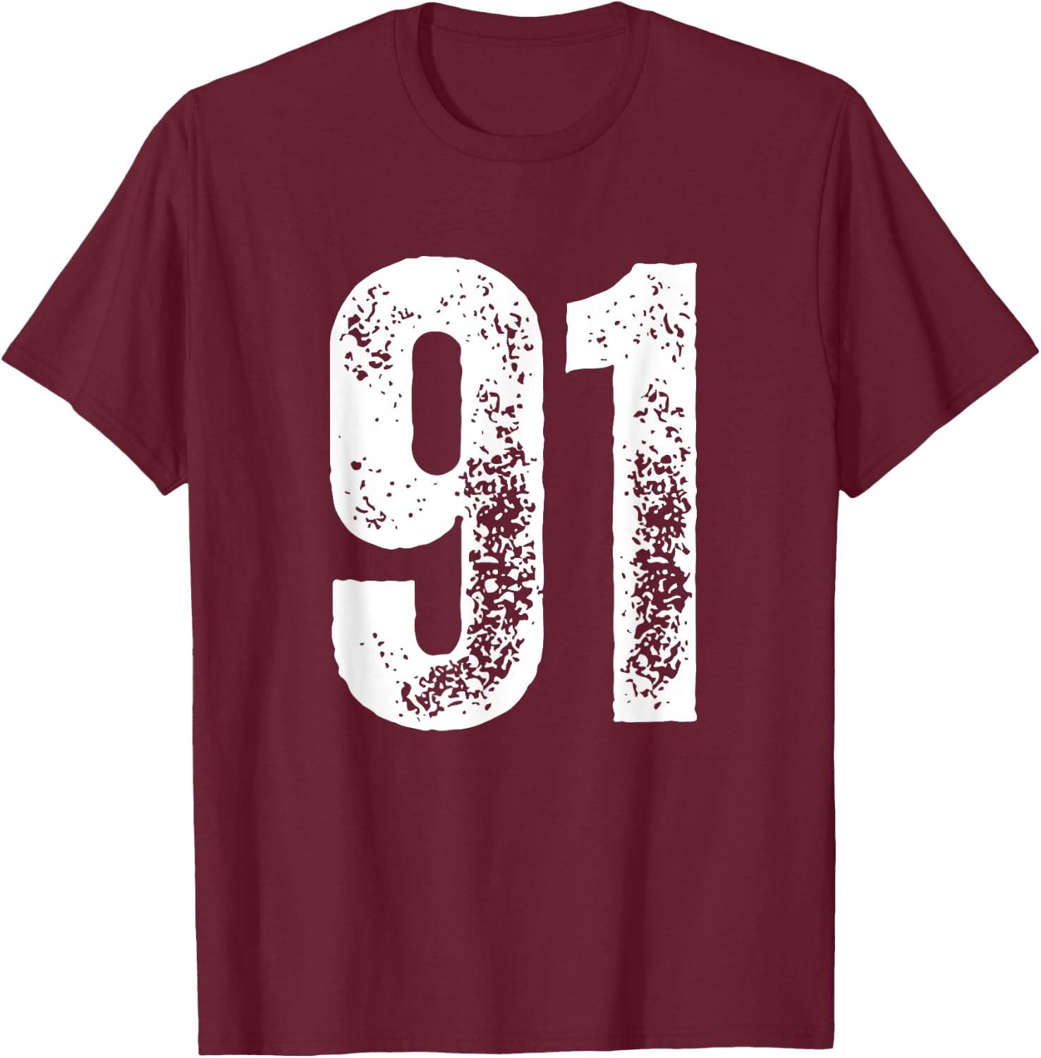 Number 91 T-Shirt - T-Shirt | Maroon