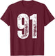Number 91 T-Shirt - T-Shirt | Maroon