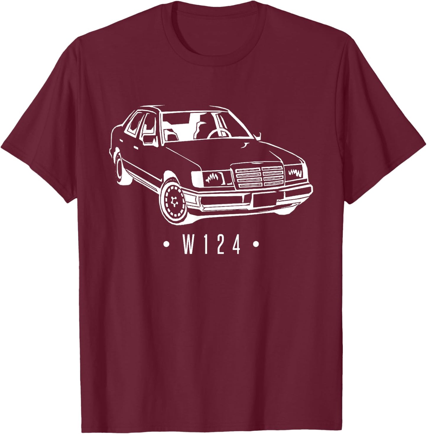 W124 Silhouette Car Oldtimer Classic T-Shirt - T-Shirt | Maroon