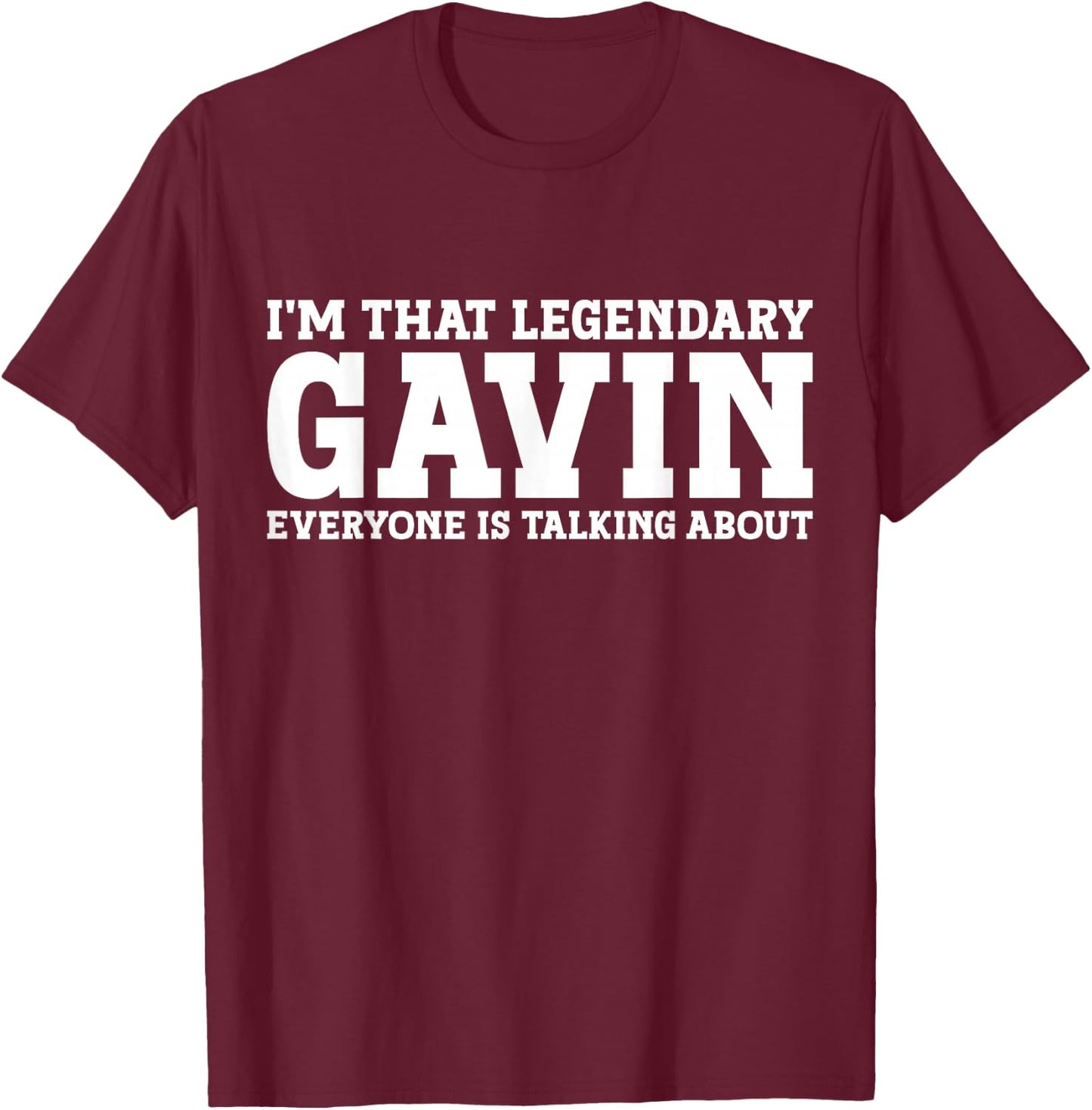 Gavin Personal Name First Name T-Shirt - T-Shirt | Maroon