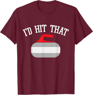 Funny Curler I Curling Stone I Curling Player T-Shirt - T-Shirt | Maroon
