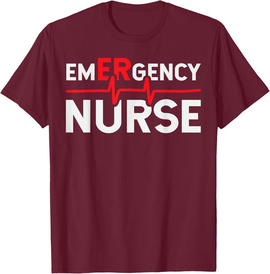 Certified Emergency Room Nurse School Technician ER Doctor T-Shirt - T-Shirt | Maroon