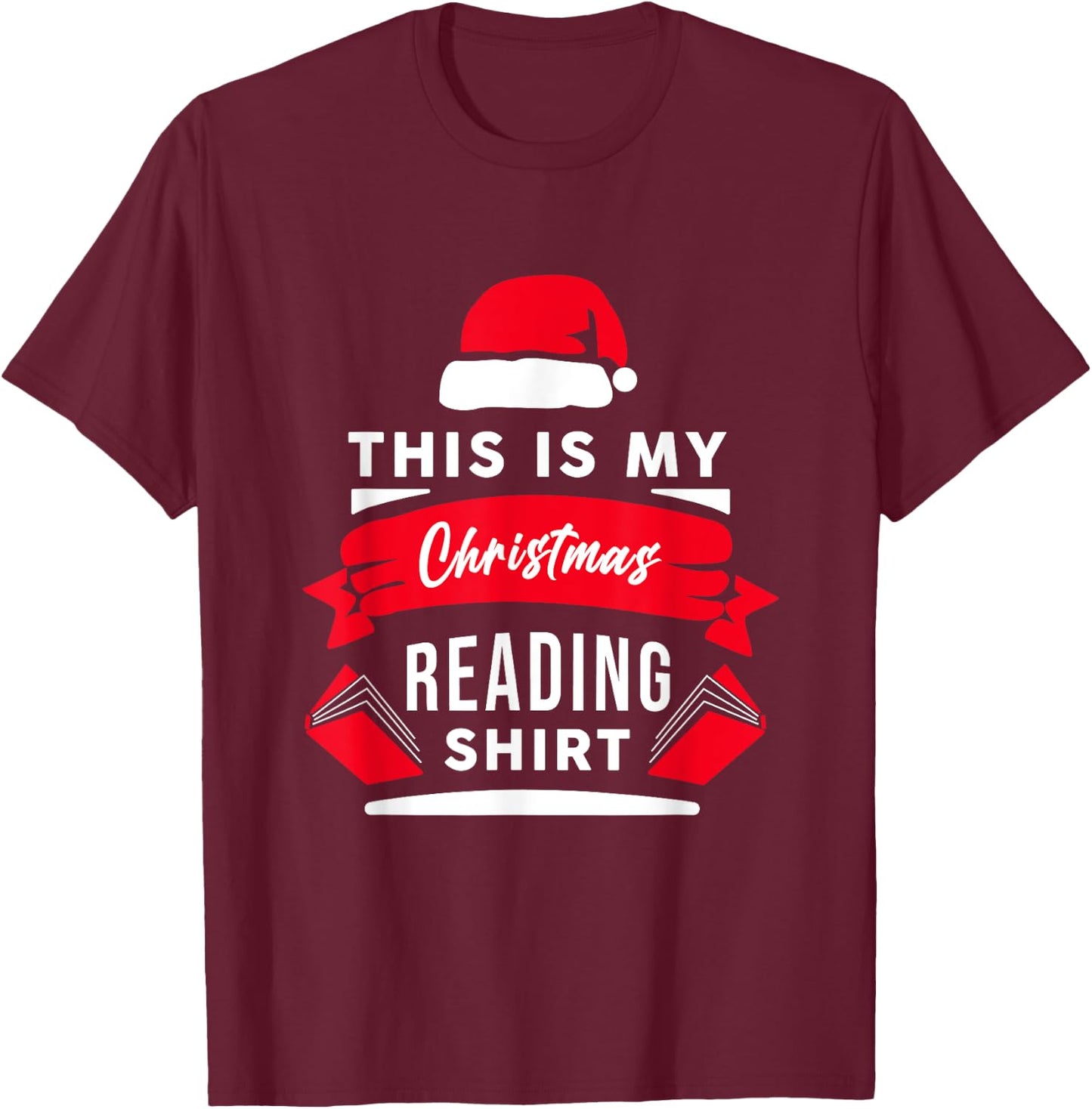 This Is My Christmas Reading Pajama Funny Book Quote T-Shirt - T-Shirt | Maroon