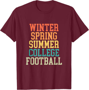 Winter Spring Summer College Football Season Spring Games T-Shirt - T-Shirt | Maroon