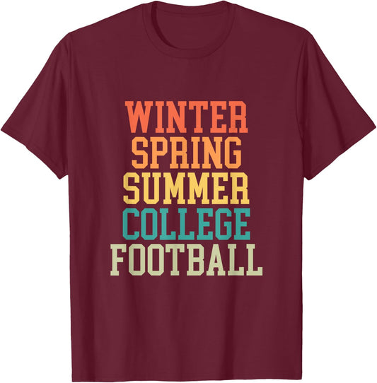 Winter Spring Summer College Football Season Spring Games T-Shirt - T-Shirt | Maroon