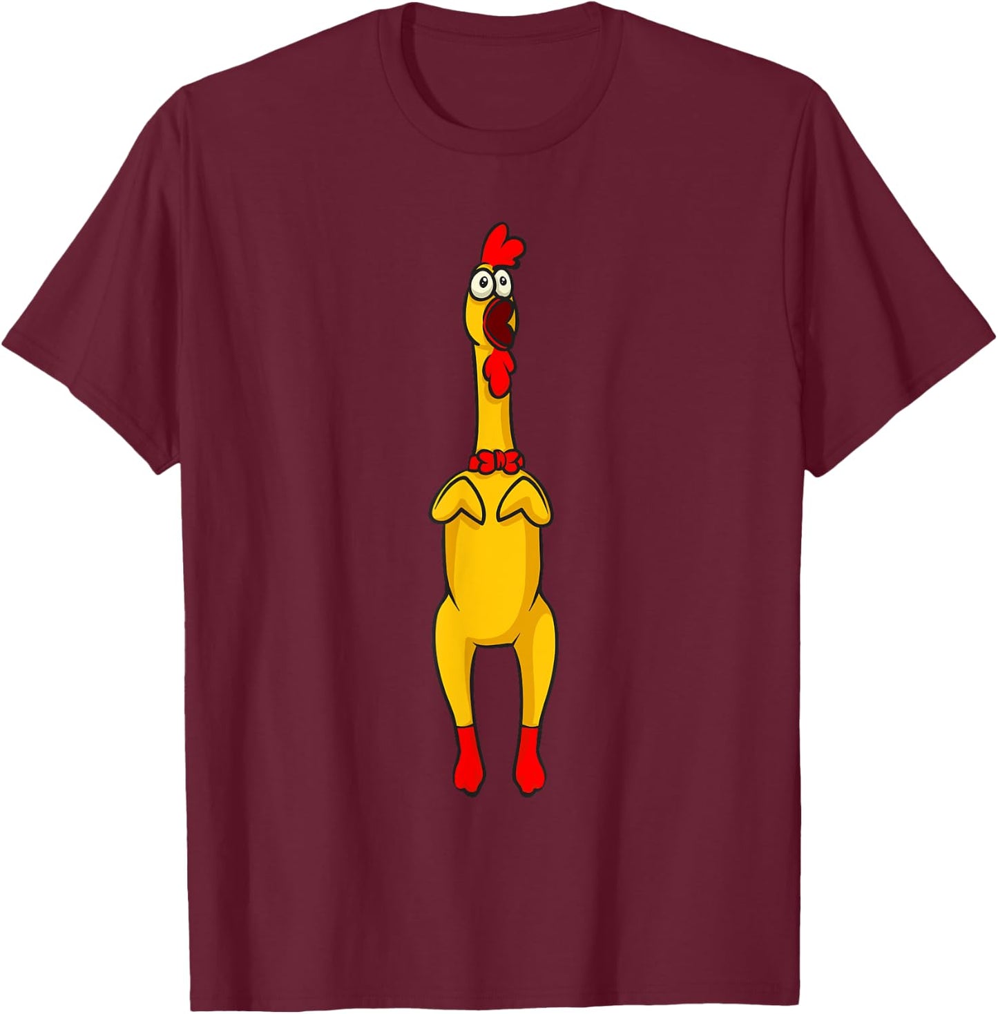 Rubber Chicken Gift & Rubber Chicken Accessoires -Adults Black Small T-Shirt - T-Shirt | Maroon