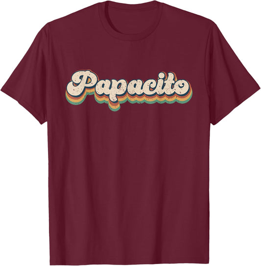 Papacito Retro Top Cute Vintage Dad T-Shirt - T-Shirt | Maroon