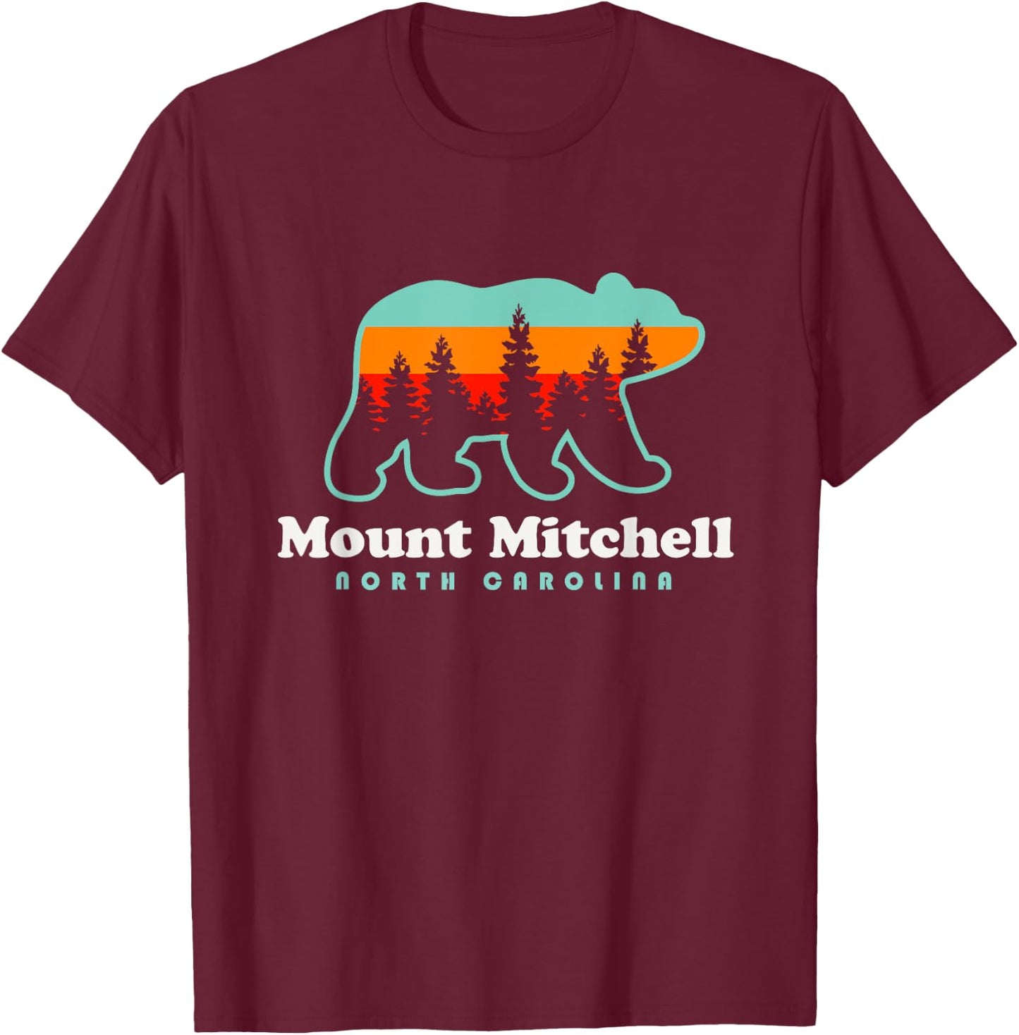 Mount Mitchell Hike North Carolina Black Mountain Range T-Shirt - T-Shirt | Maroon