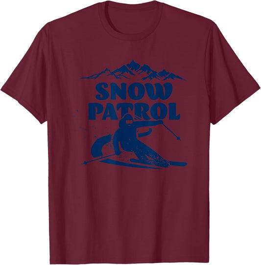 Snow Patrol Blue Font T-Shirt - T-Shirt | Maroon