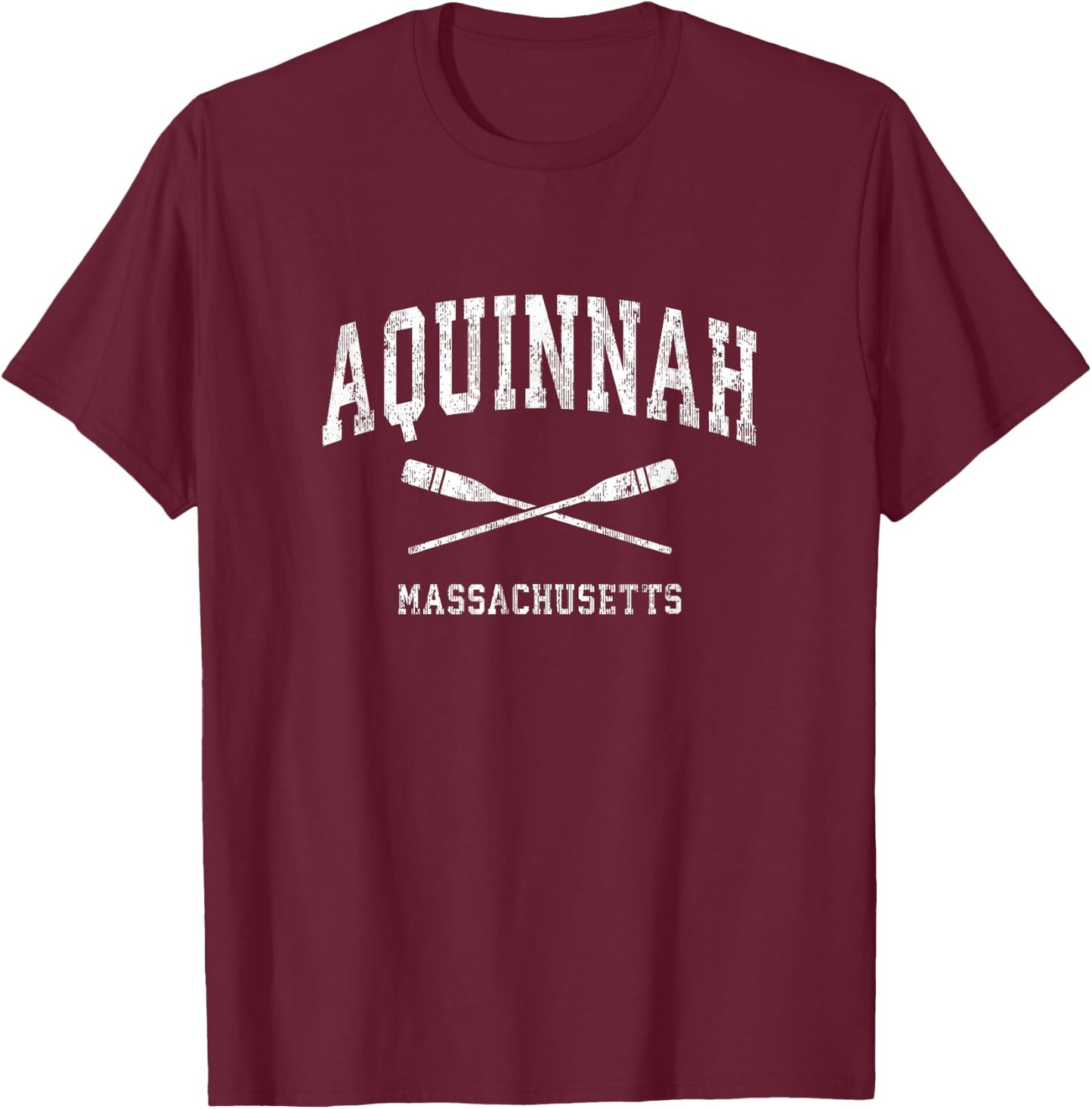 Aquinnah Massachusetts Vintage Nautical Paddles Sports Oars T-Shirt - T-Shirt | Maroon