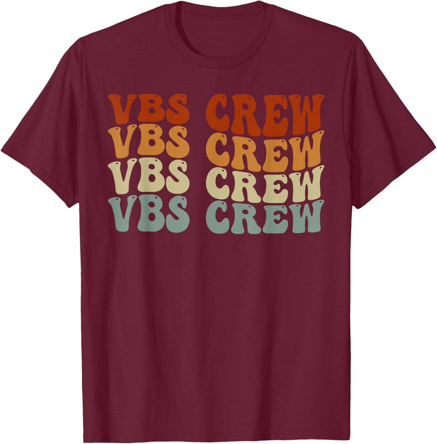 VBS Crew Vacation Bible VBS Teacher Vintage Christian School T-Shirt - T-Shirt | Maroon