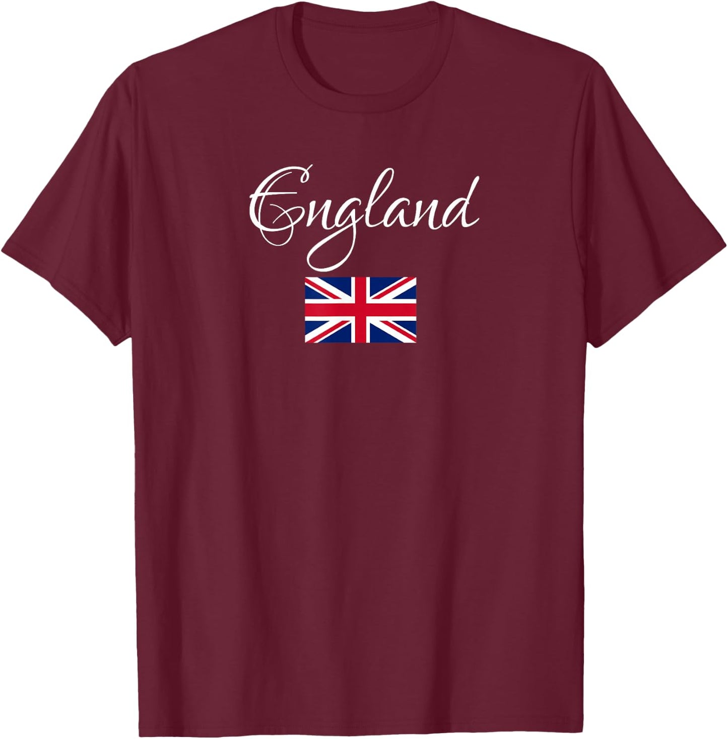 England, United Kingdom Vintage Flag T-Shirt - T-Shirt | Maroon