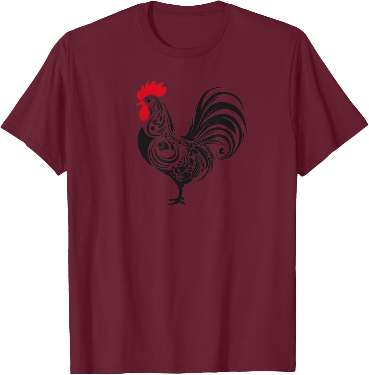 Rooster Country Farm Decor Chicken Gallo Gifts Rooster T-Shirt - T-Shirt | Maroon